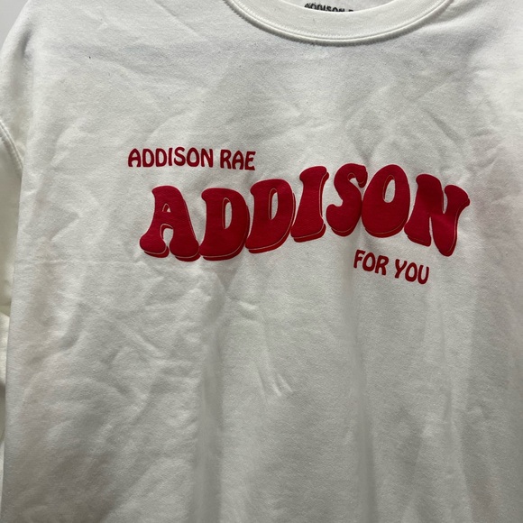 Addison Rae White For You Crewneck Sweatshirt Size Large - Picture 2 of 4